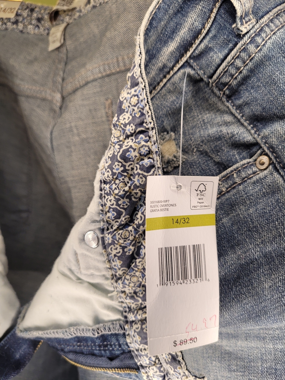 Relaxed Blue Washed Jeans with Light Cuffs - Picture 4 of 5